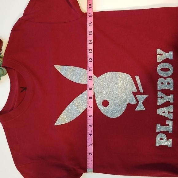 Playboy Maroon Tee Shirt Size Small - Picture 6 of 11